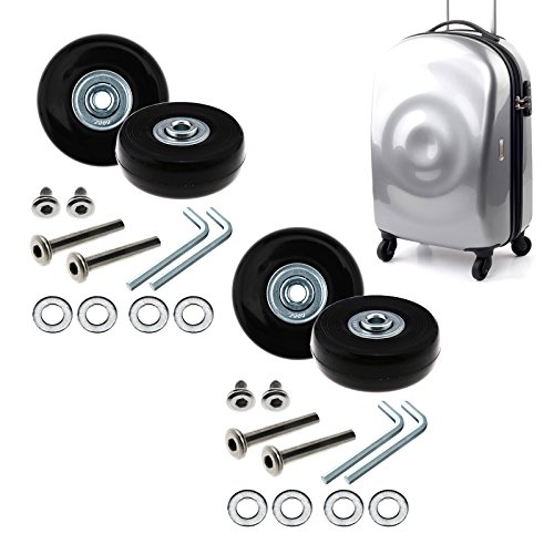 D2D 4 Unidades Maleta Ruedas 50mm Kit de Reparación Ejes Goma Metal Reemplazo Accesorios Herramienta