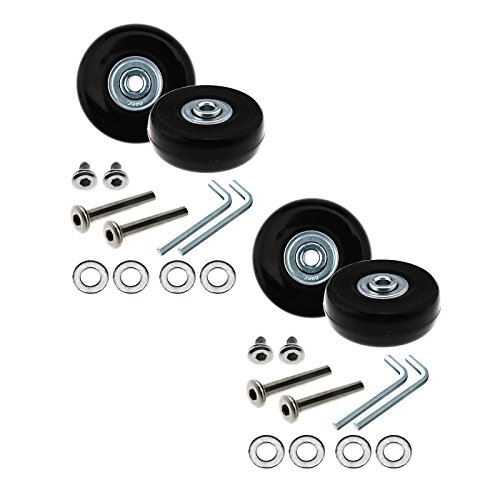 D2D 4 Unidades Maleta Ruedas 50mm Kit de Reparación Ejes Goma Metal Reemplazo Accesorios Herramienta