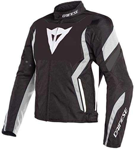 Dainese 1735212_76A_54 Edge Tex Jacket Chaqueta Moto, Negro Mate/Blanco/Ébano, 54