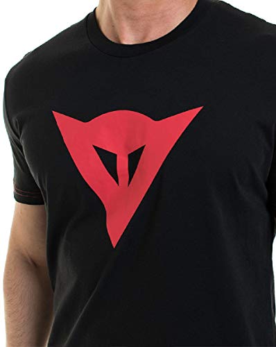 Dainese 1896742-606-L Camiseta, Negro/Rojo, L