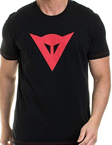 Dainese 1896742-606-L Camiseta, Negro/Rojo, L