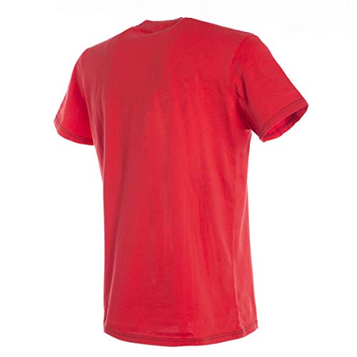 Dainese Speed Demon - Camiseta de Manga Corta para Hombre, 100% algodón, Color Rojo/Negro, Talla S