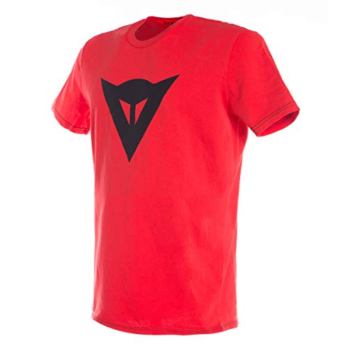 Dainese Speed Demon - Camiseta de Manga Corta para Hombre, 100% algodón, Color Rojo/Negro, Talla S