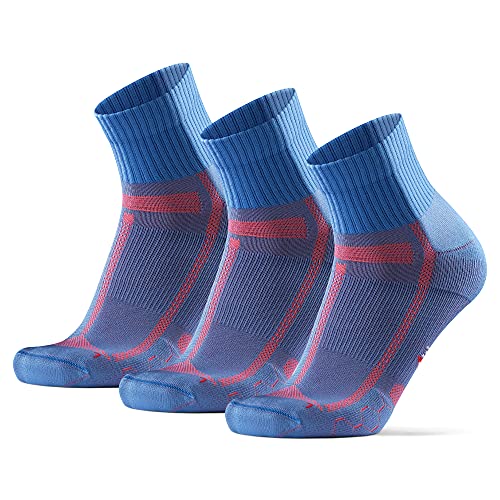 DANISH ENDURANCE Calcetines de Running para Largas Distancias, para Hombre y Mujer Pack de 3 (Azul Claro/Naranja, 39-42)