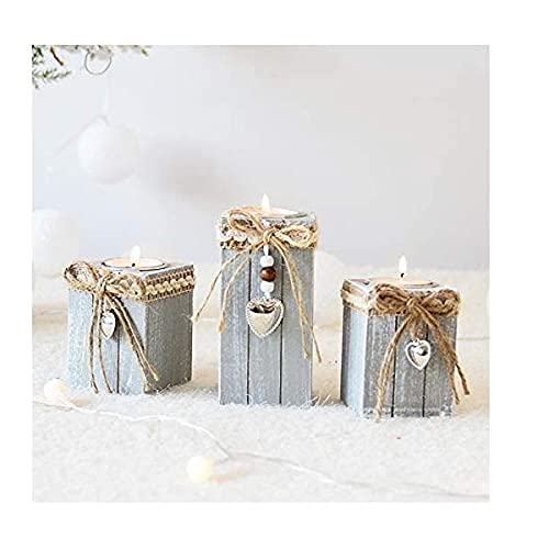 DANSHEN Portavelas de metal cuadrado mini portavelas para velas de árbol de Navidad estilo retro europeo