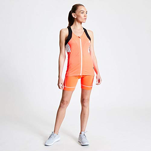 Dare2B Regale-Maillot Sin Mangas, Confeccionado En Tejido Ligero De Secado Rápido T-Shirts/Polos/Vests, Mujer, Fiery Coral/Black, 10