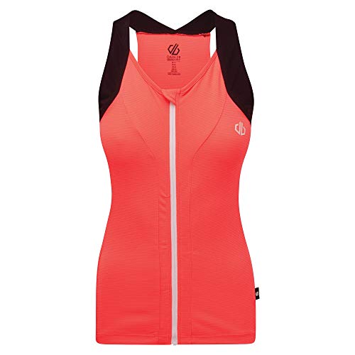 Dare2B Regale-Maillot Sin Mangas, Confeccionado En Tejido Ligero De Secado Rápido T-Shirts/Polos/Vests, Mujer, Fiery Coral/Black, 10