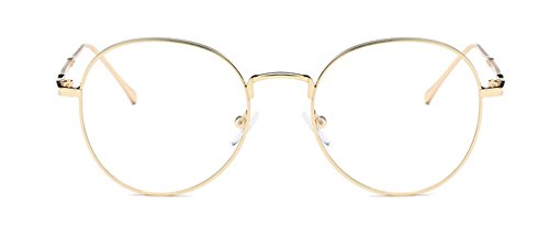 DAUCO Montura Gafas de para Unisex Hombre y Mujer con Montura de Metal-acero Fino Retro Vintage Lente - Transparente Visión Clara