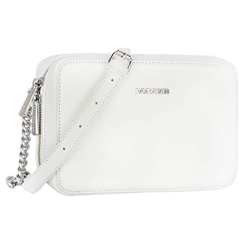 David Jones - Bolso Bandolera Cuadrado Mujer - Bolsos Cruzados Hombro Pequeños - Bolso de Mano Cadena Cuero PU - Bolso de Embrague Noche - Crossbody Messenger Bag Clutch Pochette Moda - Blanco