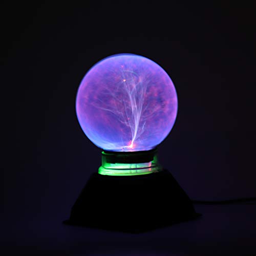 DAXGD Luces de bola de plasma, luz de plasma mágica de 5 pulgadas, lámpara estática de globo, luz mágica de fiesta electrostática sensible al tacto, luz azul