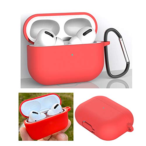 DAZUAN Funda para Airpods Pro Funda, Kit de Accesorios 8 en 1 Airpods Pro, Funda Protectora de Silicona a Prueba de Golpes y Accesorios antipérdida, con Caja de Almacenamiento (Rojo)