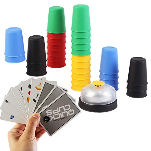 deAO Copas Locas Juego de Vasos para Apilar con Rapidez Agilidad y Destreza Juego de Mesa para la Familia