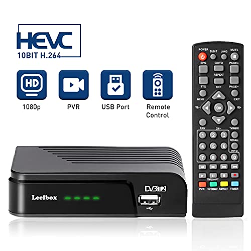 Decodificador TDT Terrestre, Leelbox sintonizador TDT DVB T2 Receptor Digital terrestre Full HD /1080p/3D/H.264/Dolby / MPEG-2/4（2021）