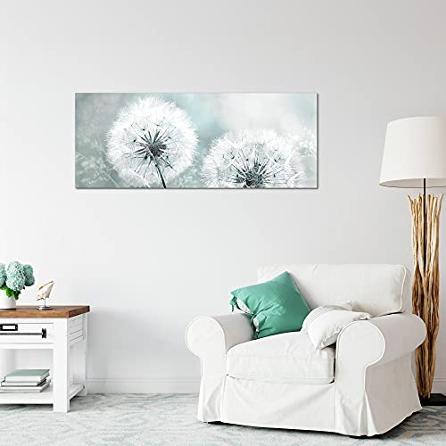 Decoración de la mesa pared de la flor diente de león - 100 x 40 cm Vista de impresión en lienzo Salón Apartamento - listo para colgar - 207112b
