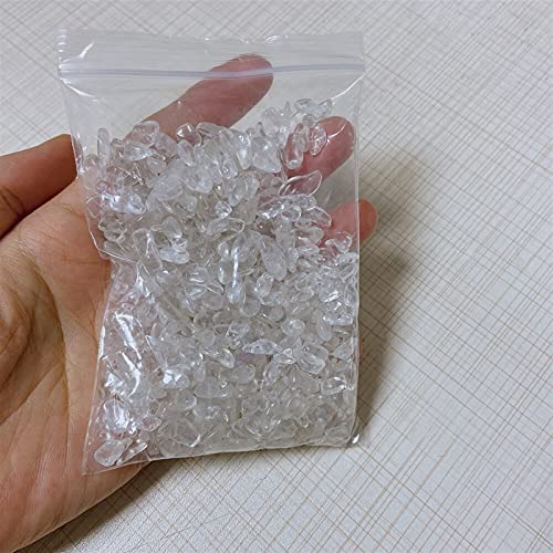 Decoración hogareña 100G Natural Crystal Gravel Transparente Piedra Energía Energía Piedra Minalería Menor para Macetas De Casa Decoración De Acuario Roca (Color : White)