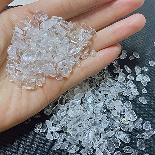 Decoración hogareña 100G Natural Crystal Gravel Transparente Piedra Energía Energía Piedra Minalería Menor para Macetas De Casa Decoración De Acuario Roca (Color : White)