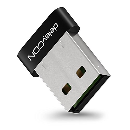 deleyCON Adaptador Bluetooth USB 4.0 de Tecnología Plug & Play Modo EDR a 3 Mbit/s - Windows 10 Compatible - Negro