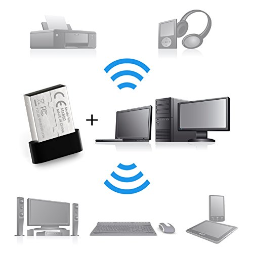 deleyCON Adaptador Bluetooth USB 4.0 de Tecnología Plug & Play Modo EDR a 3 Mbit/s - Windows 10 Compatible - Negro
