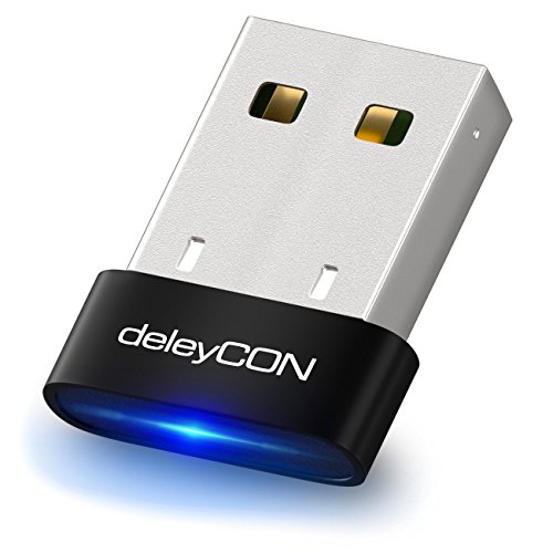 deleyCON Adaptador Bluetooth USB 4.0 de Tecnología Plug & Play Modo EDR a 3 Mbit/s - Windows 10 Compatible - Negro