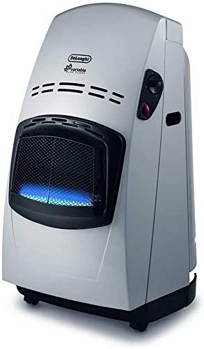 De'Longhi VBF2 Calentador de Gas, 4200 W con termostato Plateado (sin regulador de presión), Acero, Negro, Plata