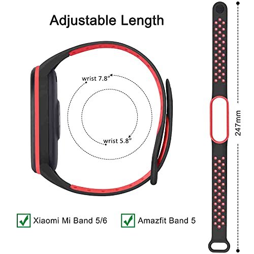 DEOU 2 Pack Correas Compatible con Xiaomi Mi Band 5 / Xiaomi Mi Band 6 / Amazfit Band 5,Coloridos Suave Silicona Pulseras de Repuesto para Mi Band 6 & Mi Band 5 & Amazfit Band 5 (2 Pack B)