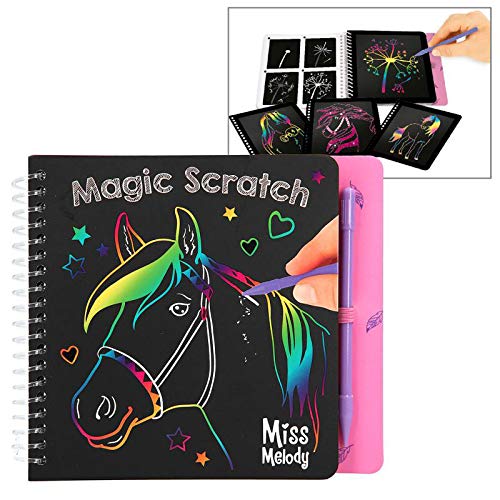 Depesche-DP-0010709 Libro para Colorear Magic Scratch Book, Miss Melody, Color carbón, única (10709)