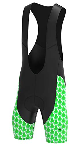 Deportes Hera Ropa Ciclismo Culote Corto con Tirantes y Badana Gel Culotte Ciclistas MTB Hombre… (Verde, XL)