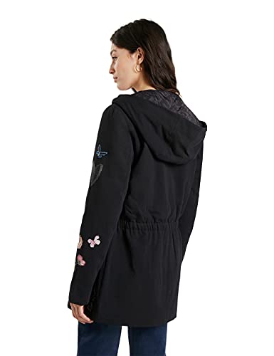 Desigual Chaq_beleño Parka, Negro, L para Mujer