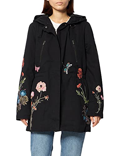 Desigual Chaq_beleño Parka, Negro, L para Mujer