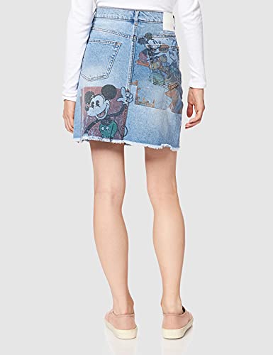 Desigual Fal_India Falda, Azul, 38 para Mujer