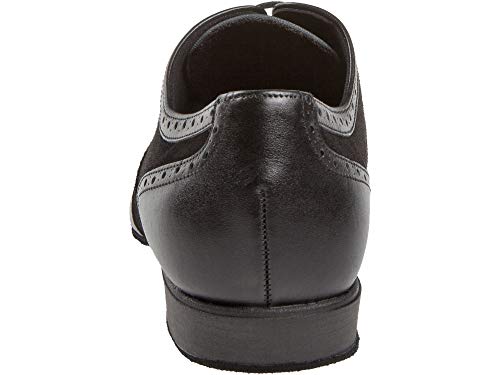 Diamant Hombres Zapatos de Baile 177-025-070 - Ante/Cuero Negro - Confort (Ancho) - 2 cm Standard [UK 8]