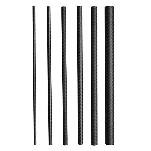 Diámetro 8-32mm pared 1mm 3K tubo de fibra de carbono tubo brillante envuelto para el modelo de aire RC (E)