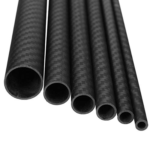 Diámetro 8-32mm pared 1mm 3K tubo de fibra de carbono tubo brillante envuelto para el modelo de aire RC (E)