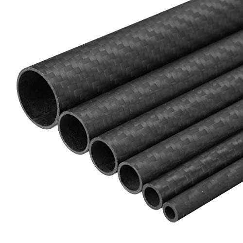 Diámetro 8-32mm pared 1mm 3K tubo de fibra de carbono tubo brillante envuelto para el modelo de aire RC (E)