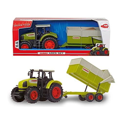 Dickie, Traktor mit Kipper, Toys 203739000 CLAAS Ares Set-Tractor con volquete (57 cm), Multicolor (Simba 3739000)