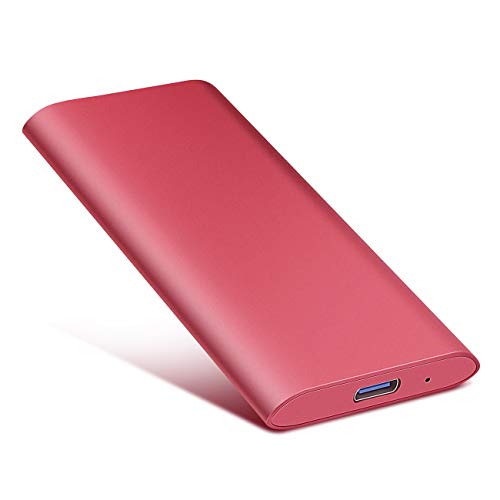 Disco Duro Externo 1tb Type C USB 3.1 Disco Duro Externo para Mac, PC, MacBook, Chromebook, Xbox (1tb, Rojo)