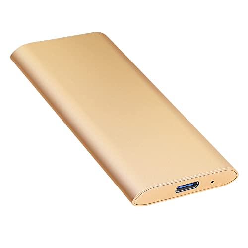 Disco Duro Externo 1tb Type C USB 3.1 Disco Duro Externo para PC, Mac, MacBook, Chromebook, Xbox (1tb, Oro)