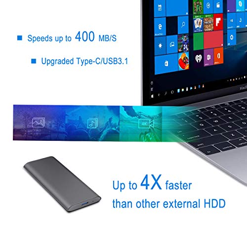 Disco Duro Externo 1tb Type C USB 3.1 Disco Duro Externo para PC, Mac, MacBook, Chromebook, Xbox (1tb, Oro)