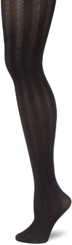 disée Damen Feinstrumpfhose mit dezentem Streifenmuster, Gr. 40/42, Schwarz (Black - 610)