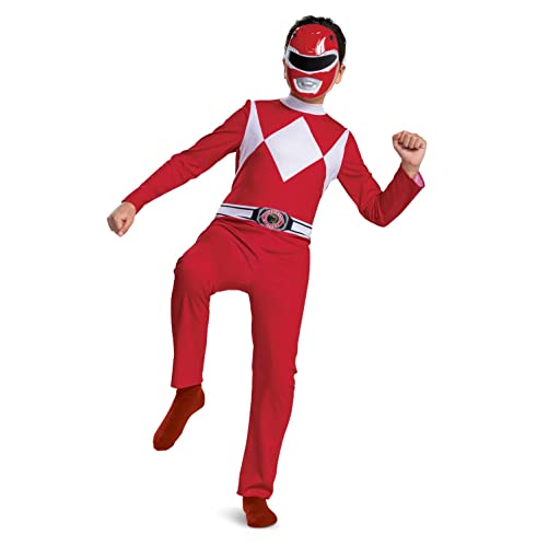 Disguise 115669L Red Power Rangers Disfraz Niños, S