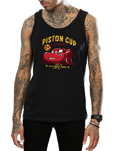 Disney hombre Cars Piston Cup Champion Tank Top Small Negro