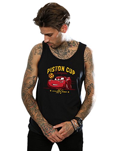 Disney hombre Cars Piston Cup Champion Tank Top Small Negro