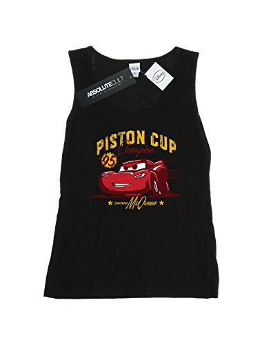 Disney mujer Cars Piston Cup Champion Tank Top Medium Negro