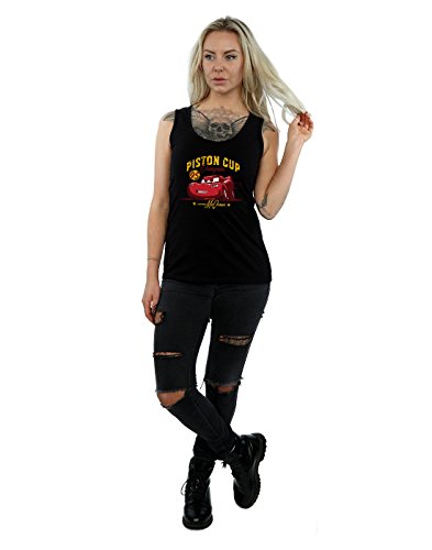 Disney mujer Cars Piston Cup Champion Tank Top Medium Negro