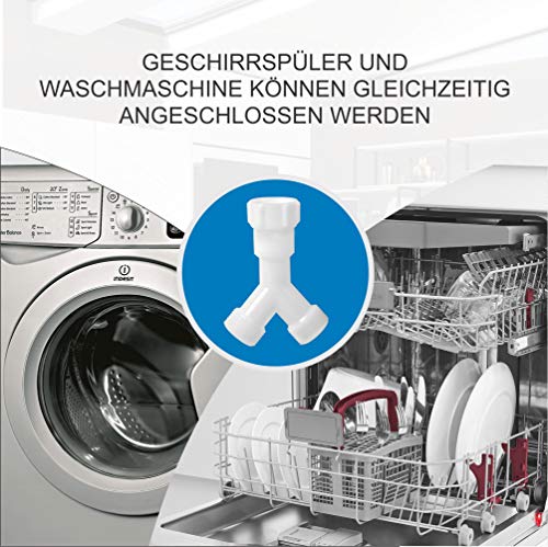 Distribuidor en Y de doble conexión, conexión de horquilla de 3/4" para manguera de entrada para lavadora, adaptador de manguera de desagüe, extensión para conexión de agua, conector para lavadora