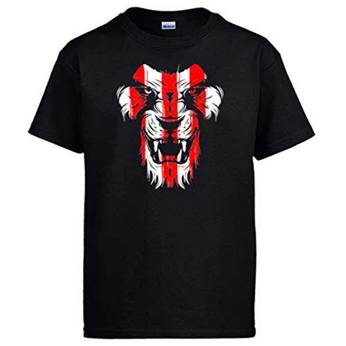 Diver Camisetas Camiseta Cara león Colores para Aficionados del fútbol de Bilbao - Negro, L