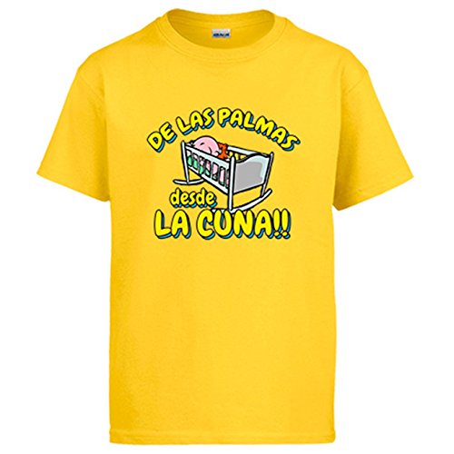 Diver Camisetas Camiseta de Las Palmas Desde la Cuna para Aficionado al fútbol para Aficionado al fútbol - Amarillo, XL