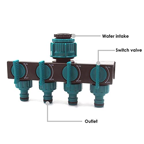 Divisores de manguera Divisor de jardín Manguera de grifo de plástico de 4 vías Distribuidor de agua Divisores de manguera 2021 - República Checa, A