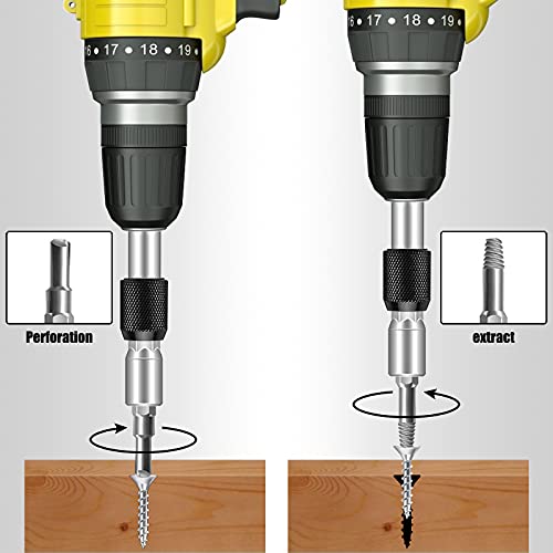 Diyife Extractor de Tornillos, [22 pcs] Extractor de Tornillos Rotos,uego de 22 Extractores de Tornillos Removedor de Pernos Hecho de Acero HSS 4341# Extracción para Quitar Tornillos Rotos Despojados