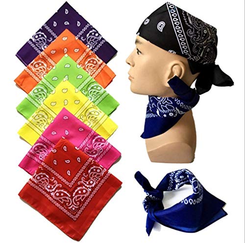 Doble Cara De Impresión Paisley Vaquero Bandana Favor Simple Del Partido Head Wrap Bufanda Pulsera (Color : Naranja, Size : One Size)